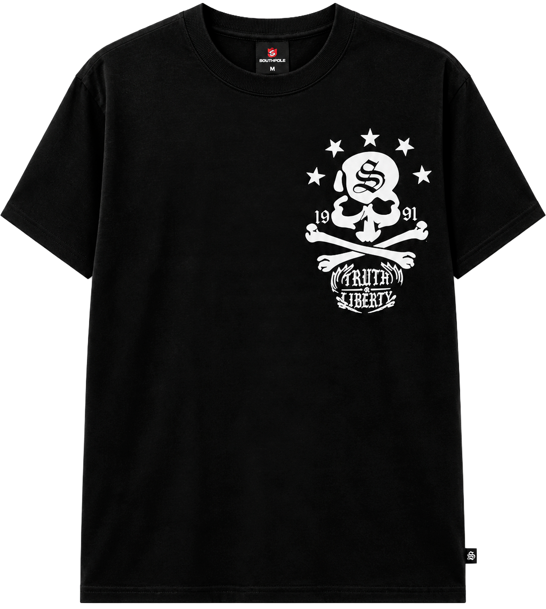 SOUTH POLE PREMIUM GRAPHIC T-SHIRT BLACK - SM450112