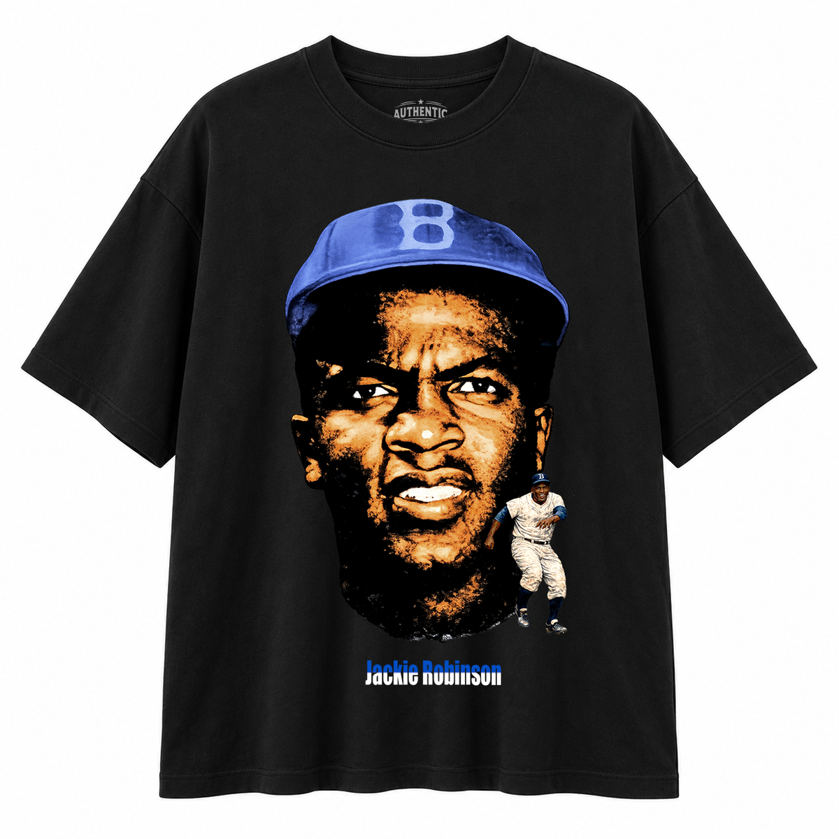 AUTHENTIC LEGENDS T-SHIRT BLACK - JACKIE ROBINSON