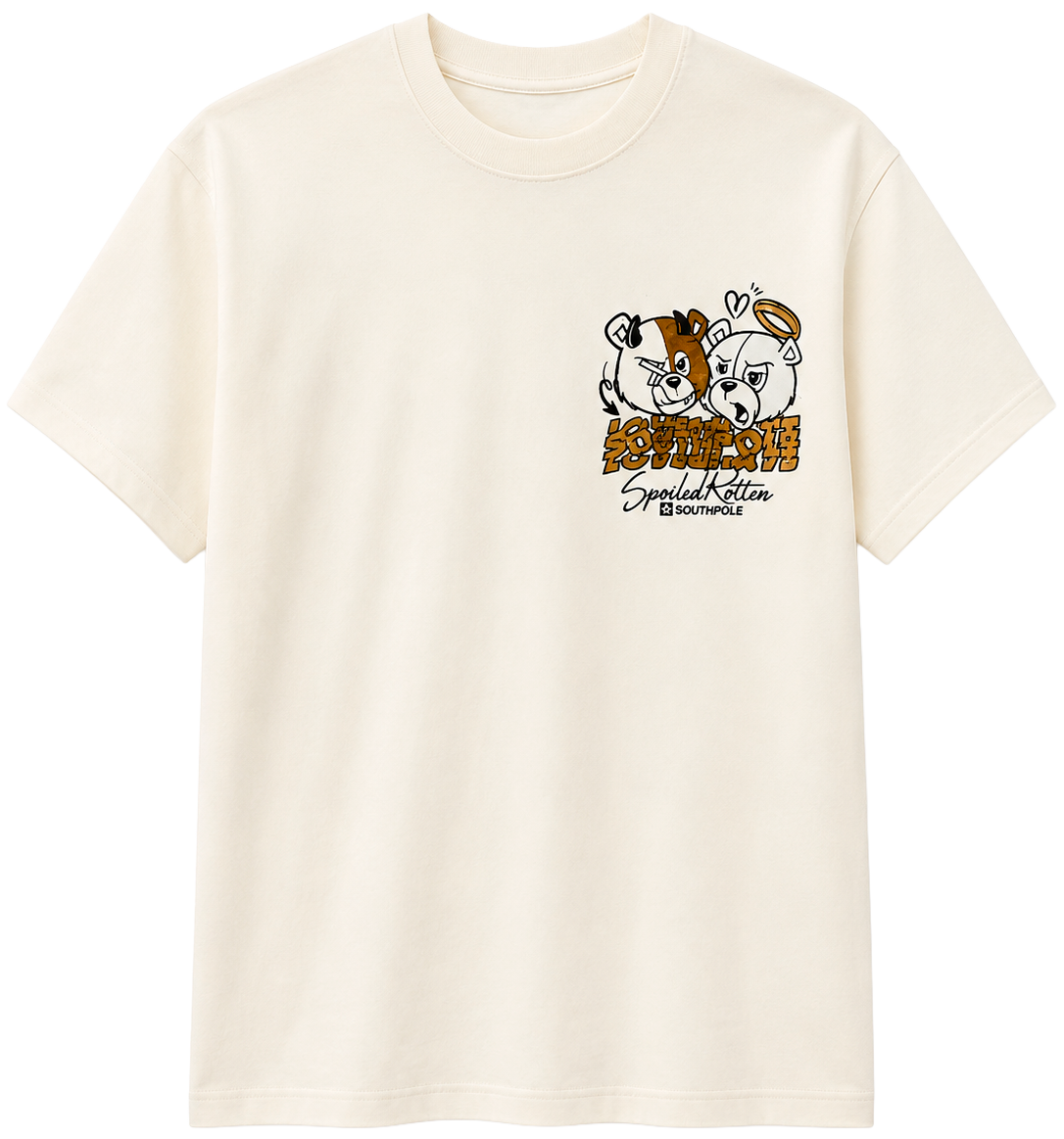 SOUTH POLE PREMIUM GRAPHIC T-SHIRT CREAM - SM450162