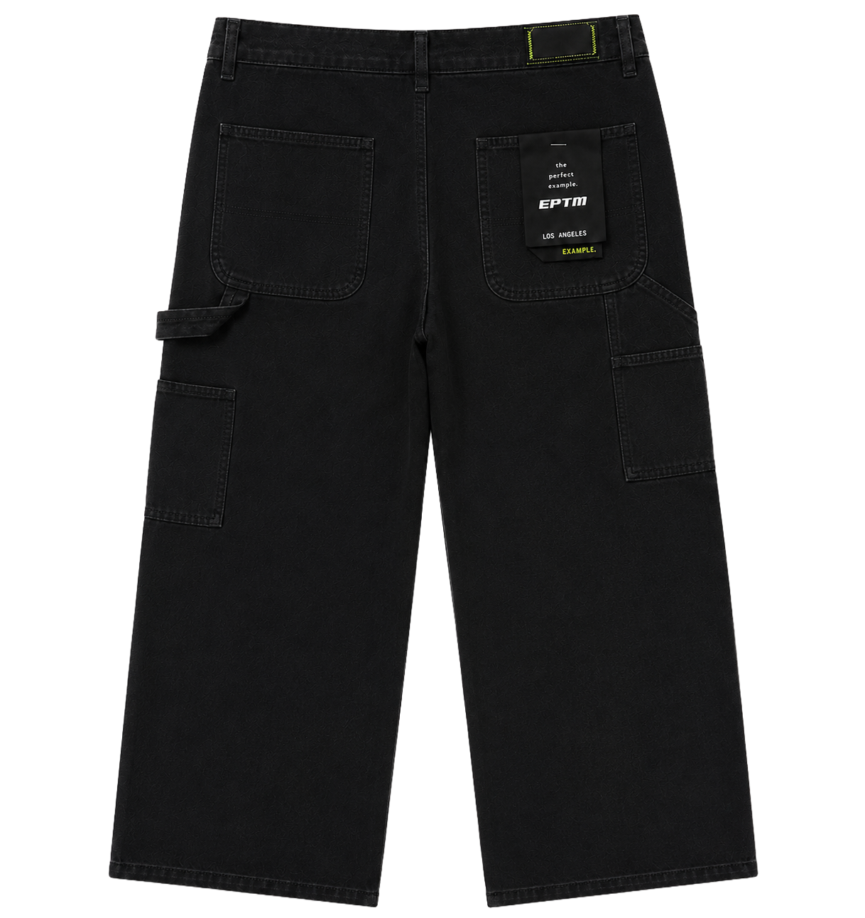 EPTM WIDE LEG DENIM CARGO PANTS BLACK - VINTAGE CARPENTER
