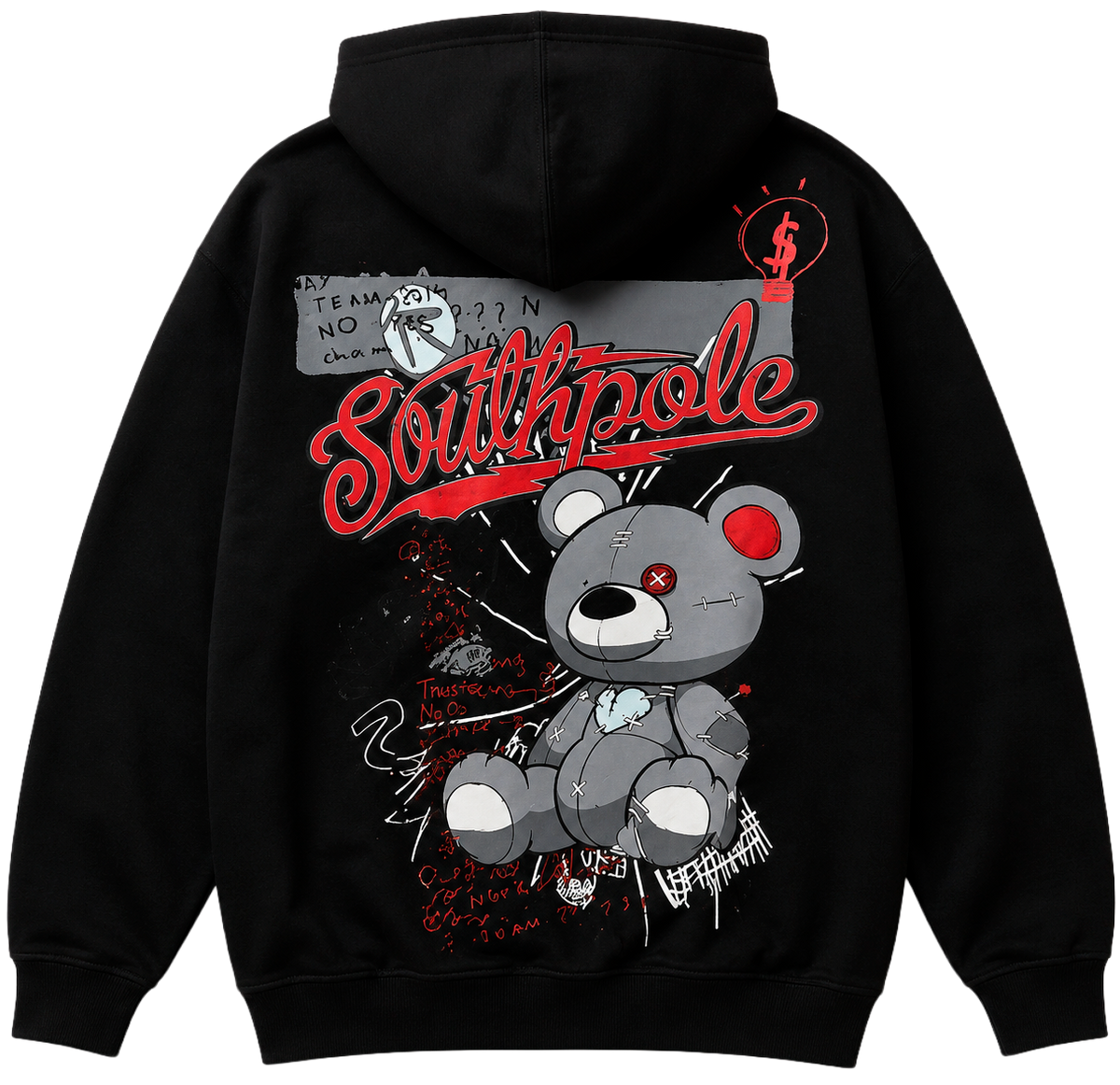 SOUTH POLE GRAPHIC HOODIE BLACK - 24321-1621