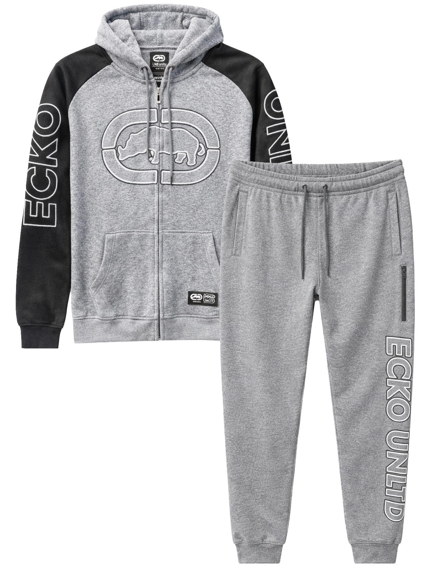 ECKO UNLTD HOODIE/JOGGER SET GREY MARLED - EO31Z29