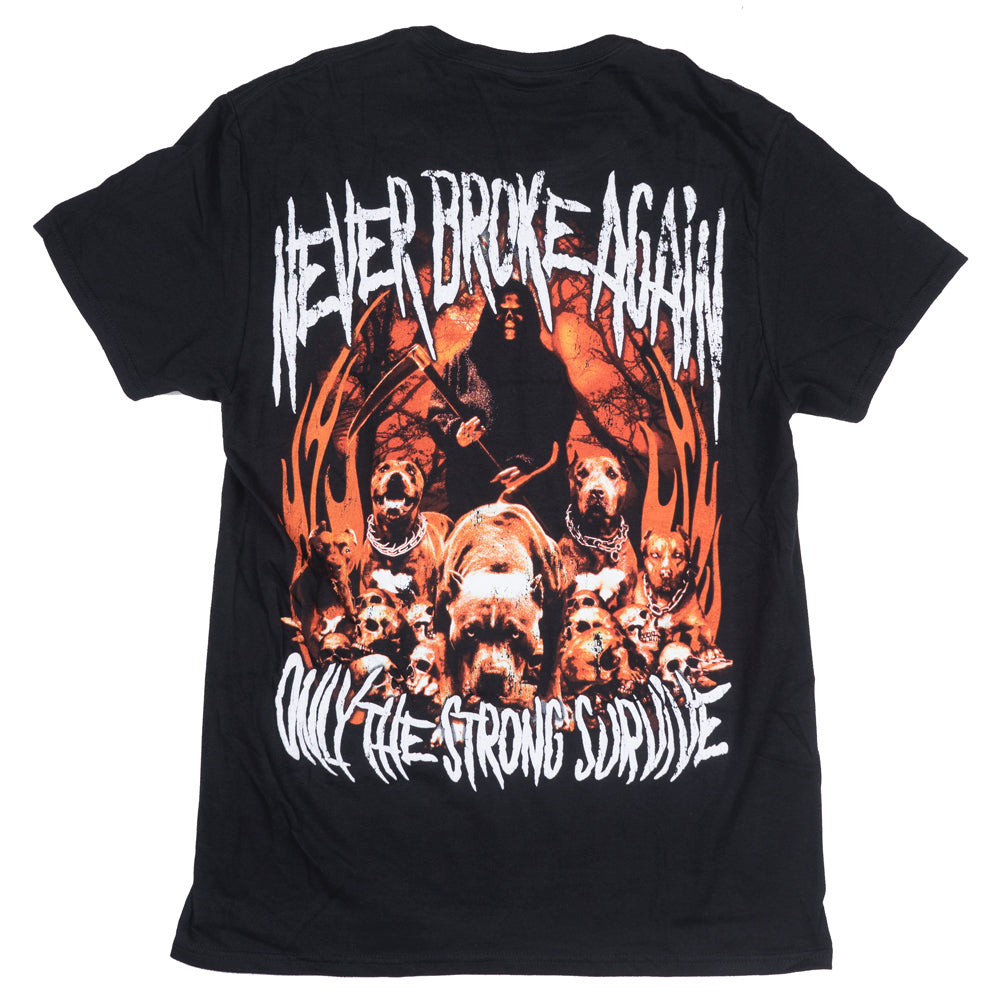 NEVER BROKE AGAIN ONLY THE STRONG T-SHIRT BLACK