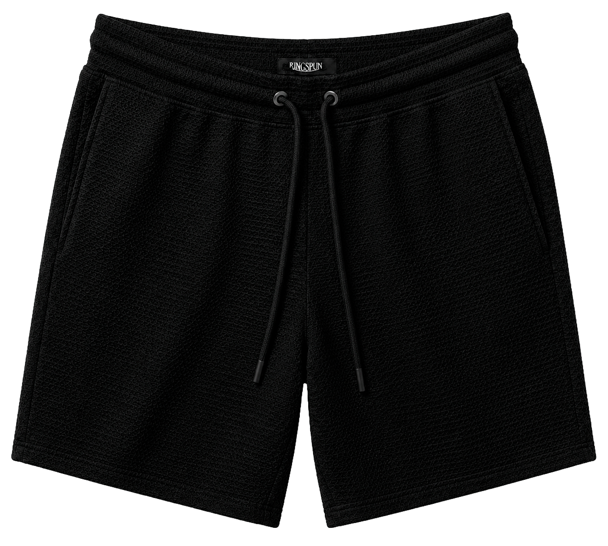 RINGSPUN KNIT SWEAT SHORTS BLACK - 341-942