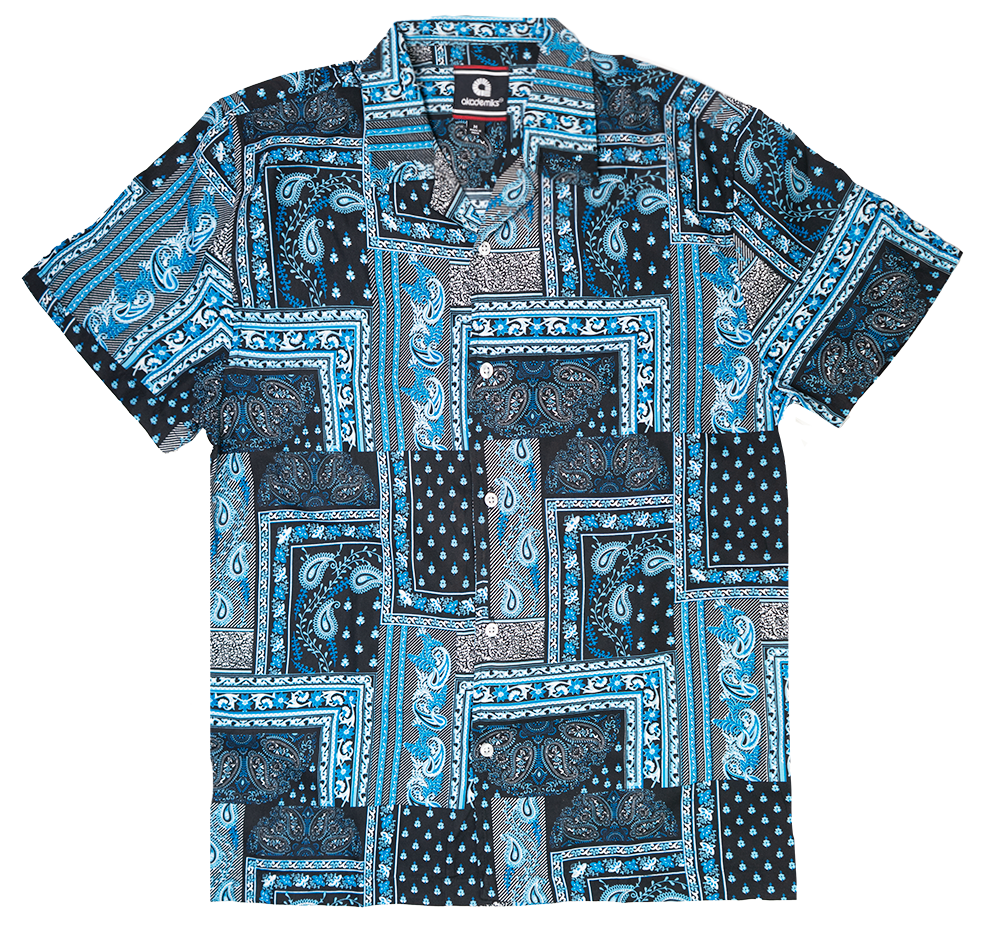 AKADEMIKS S/S BUTTON DOWN NAVY BLUE - A13SW19