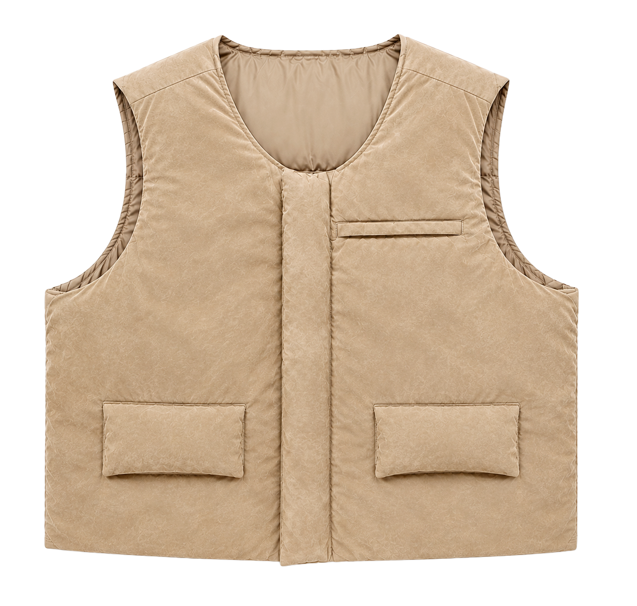 EPTM PUFF BOMBER CROP VEST KHAKI - EP11161