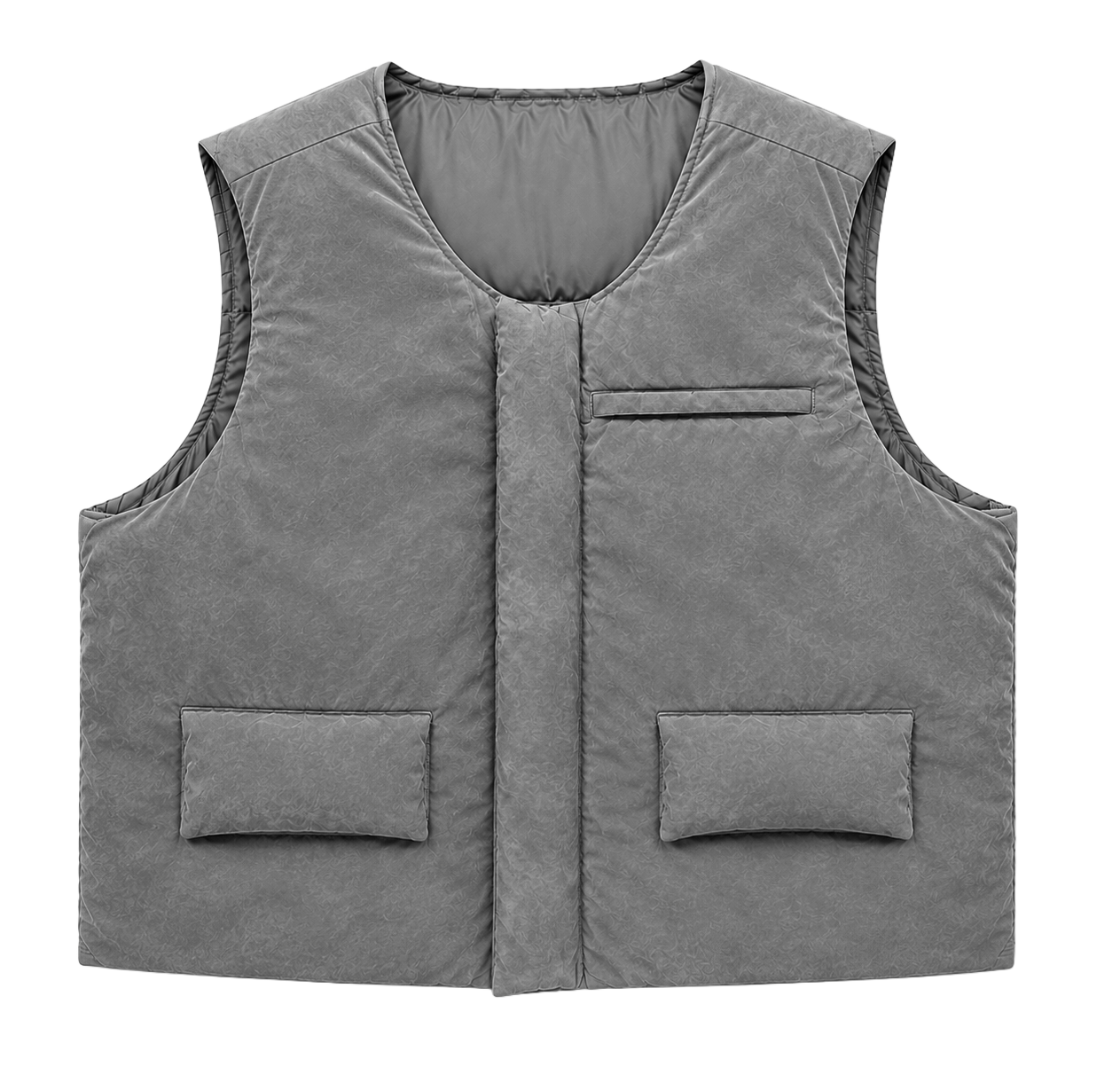 EPTM PUFF BOMBER CROP VEST GREY - EP11163