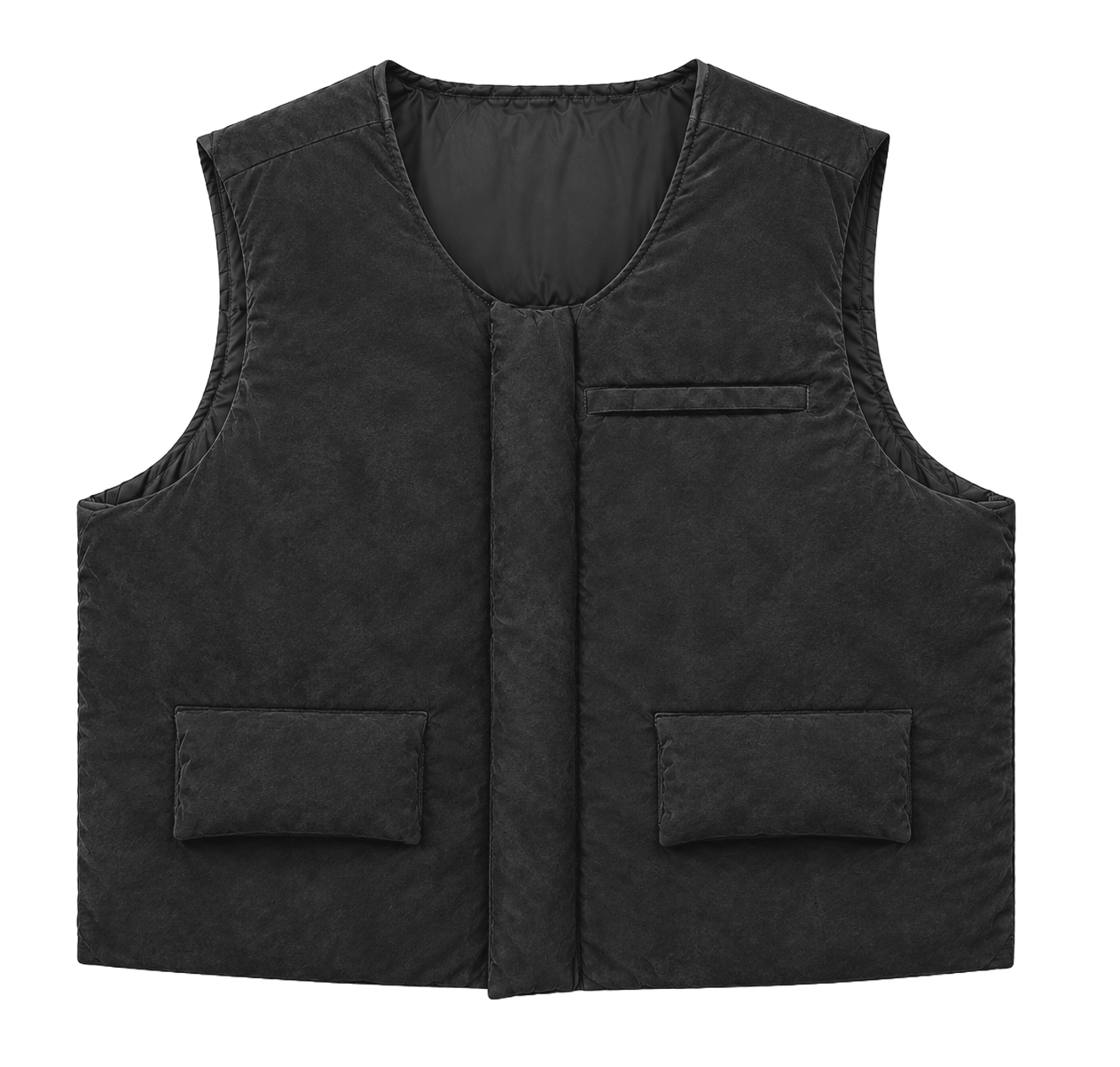 EPTM PUFF BOMBER CROP VEST BLACK - EP11162