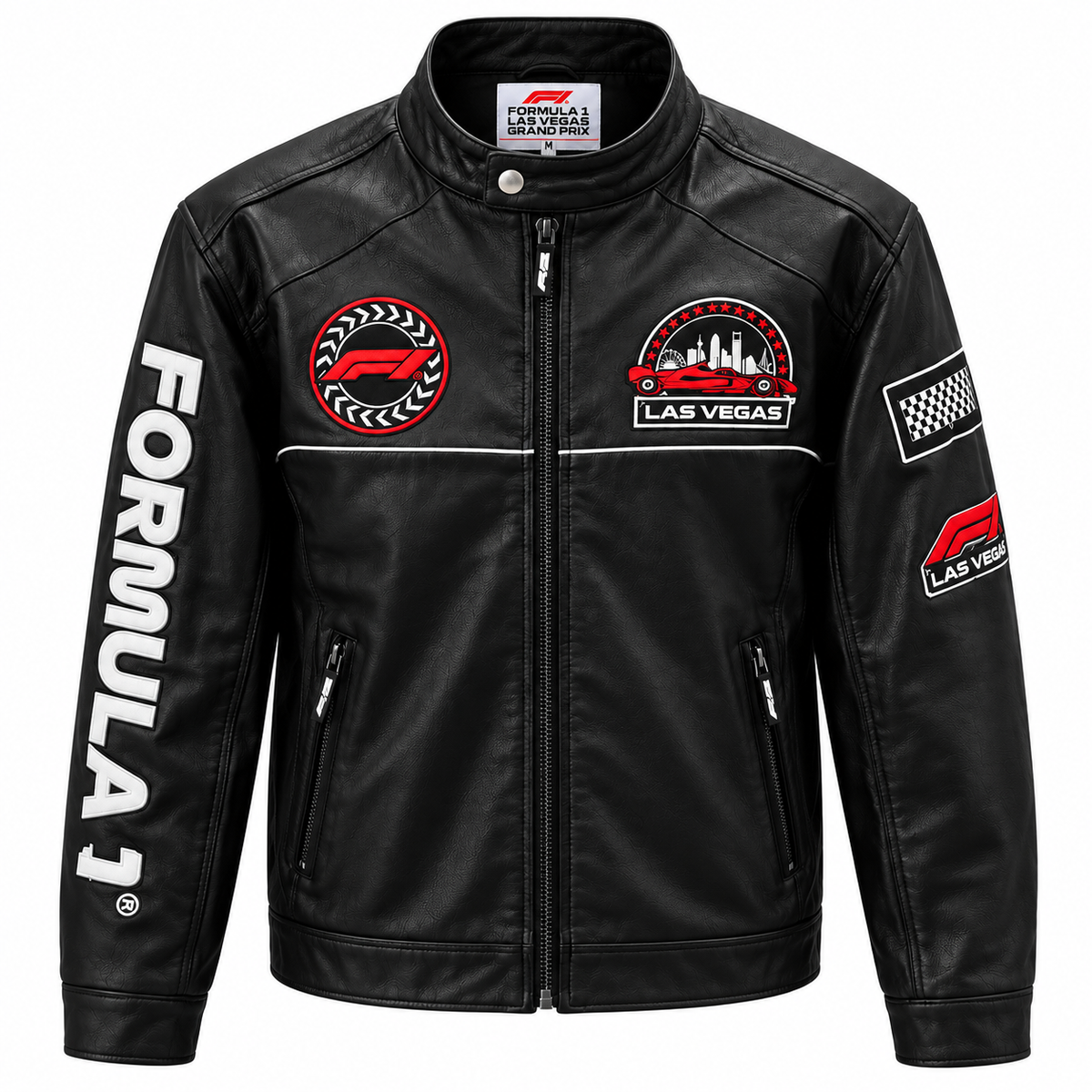 FORMULA 1 LAS VEGAS LEATHER JACKET BLACK - LVGP2024LJWB