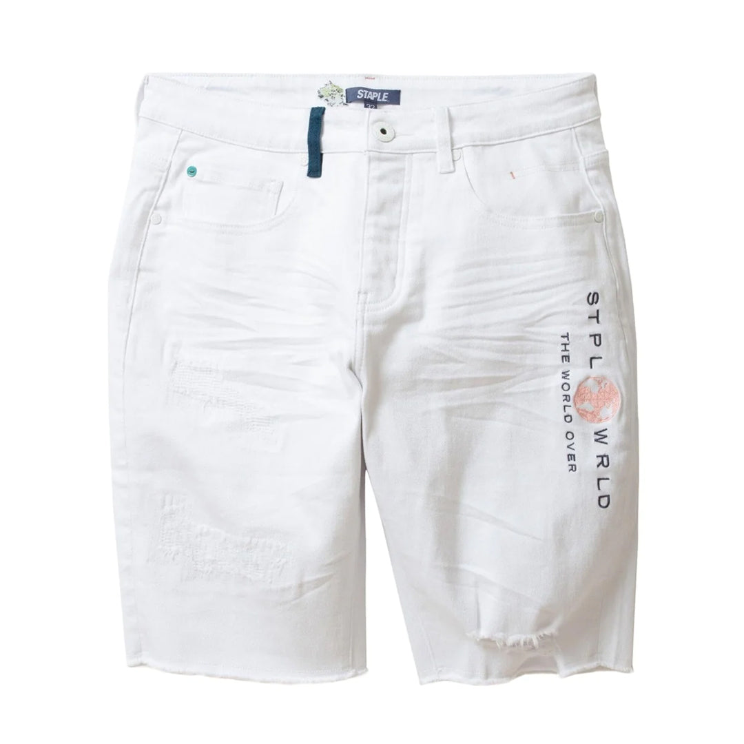 Staple White Denim Shorts - 2206D6911
