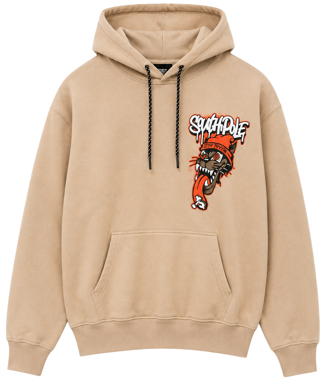 SOUTH POLE GRAPHIC HOODIE LATTE - SM451623