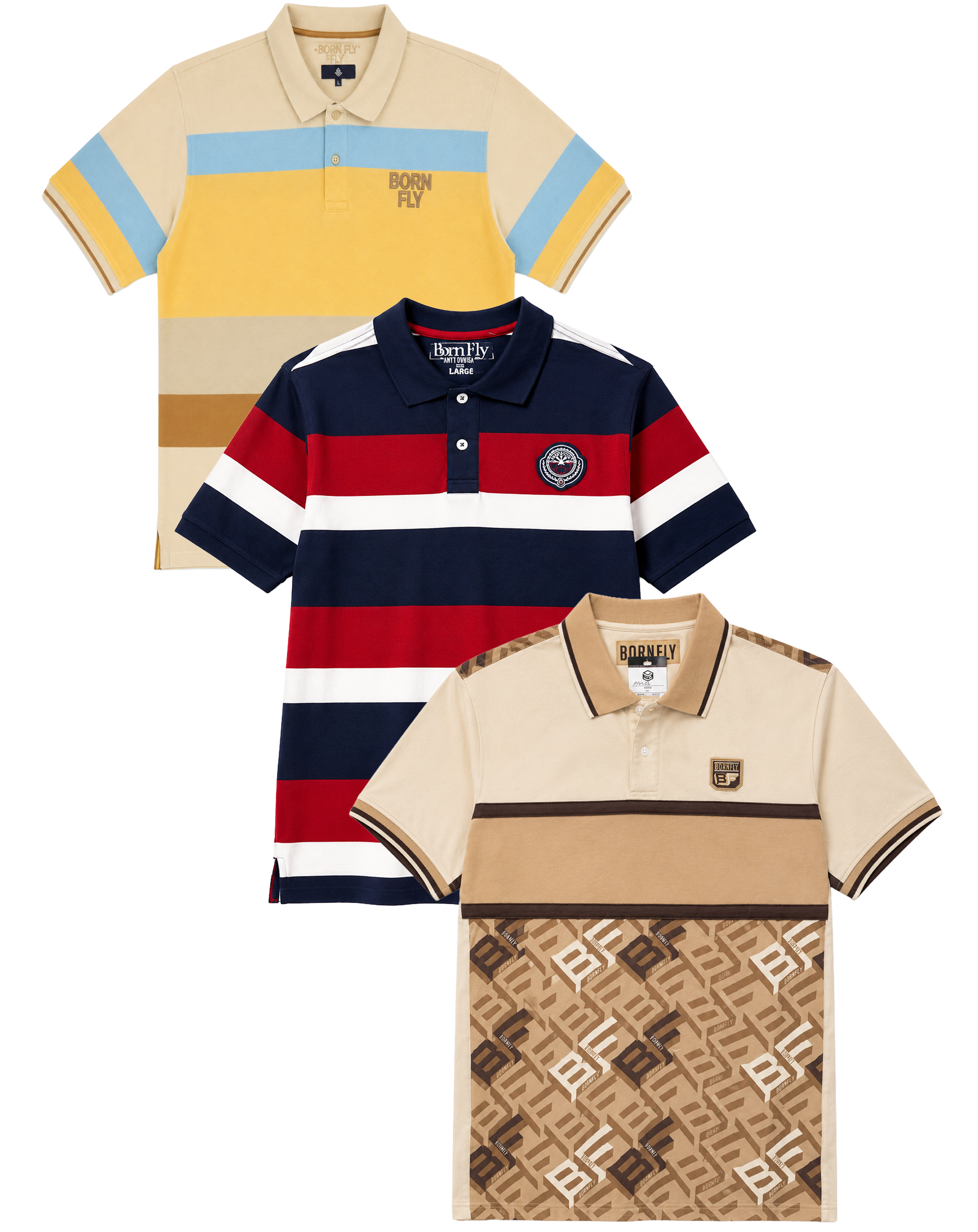 BORN FLY ASSORTED S/S POLO SHIRT ASST - BFPL26