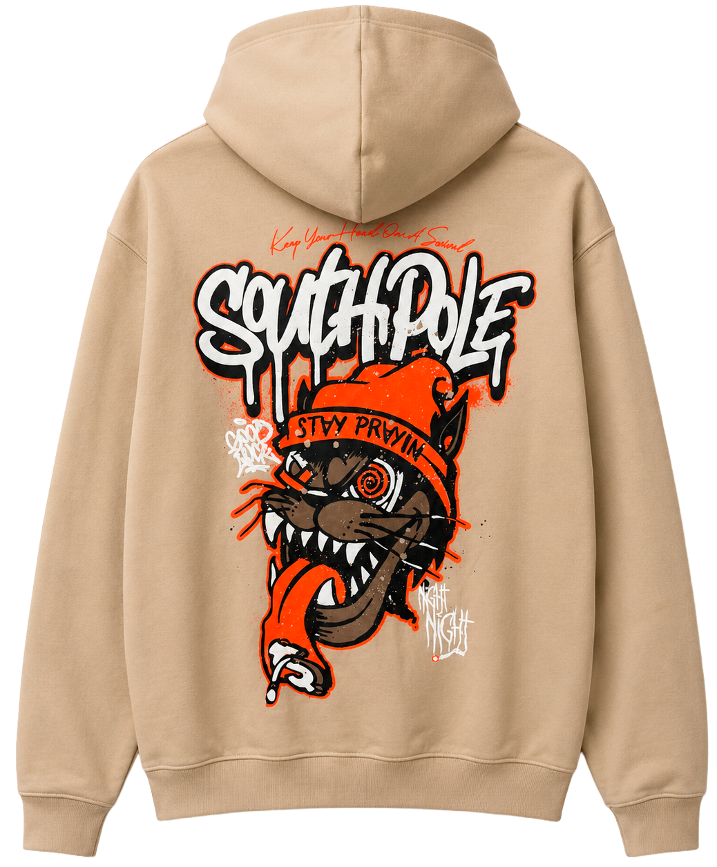 SOUTH POLE GRAPHIC HOODIE LATTE - SM451623