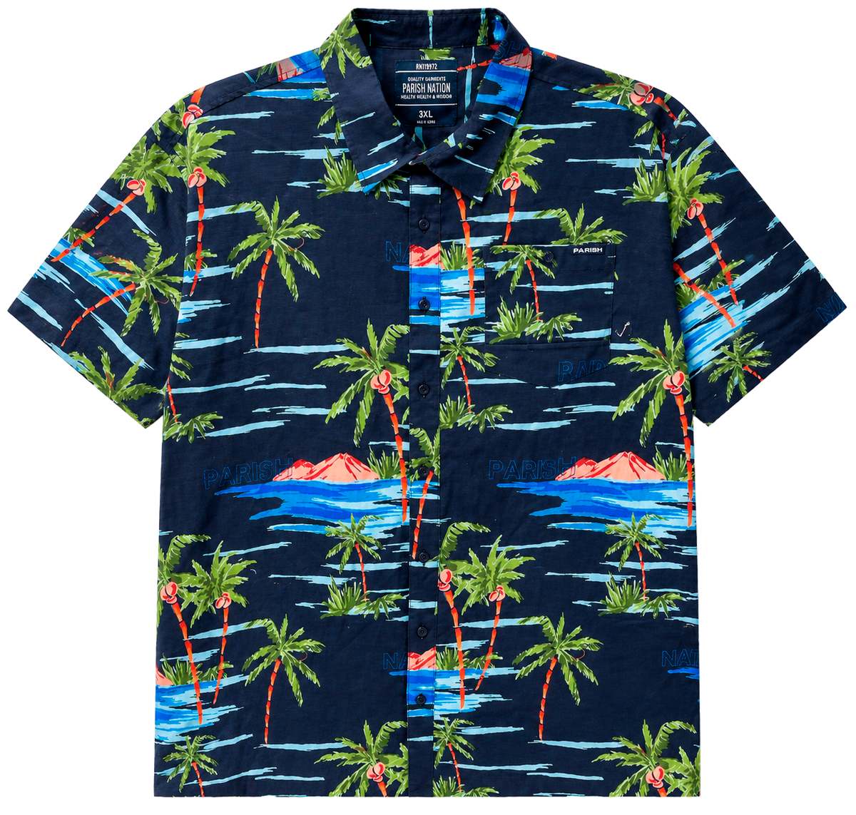 PARISH NATION S/S BUTTON-DOWN NAVY - N07W2603