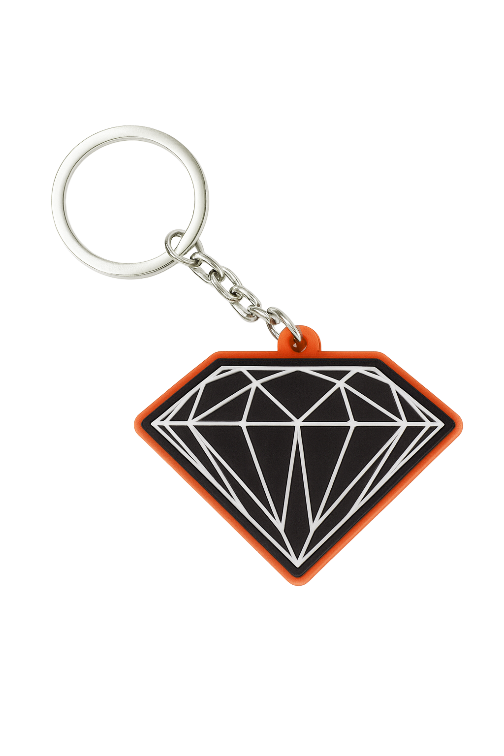 DIAMOND SUPPLY CO 3 PACK RUBBER KEYCHAIN ORANGE - BRILLIANT
