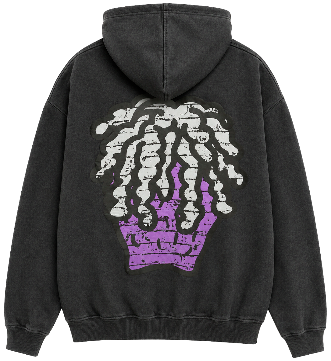 REBEL MINDS BIG FACE HOODIE CHARCOAL - 152-331