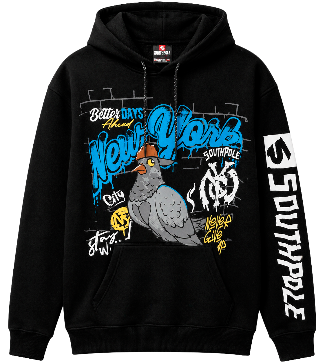 SOUTH POLE GRAPHIC HOODIE BLACK - SM451621