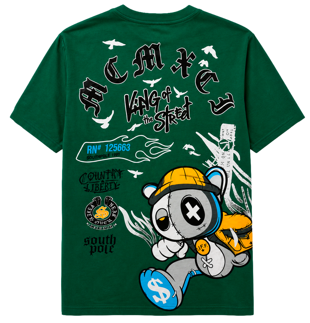 SOUTH POLE PREMIUM GRAPHIC T-SHIRT HUNTER GREEN - SM450128