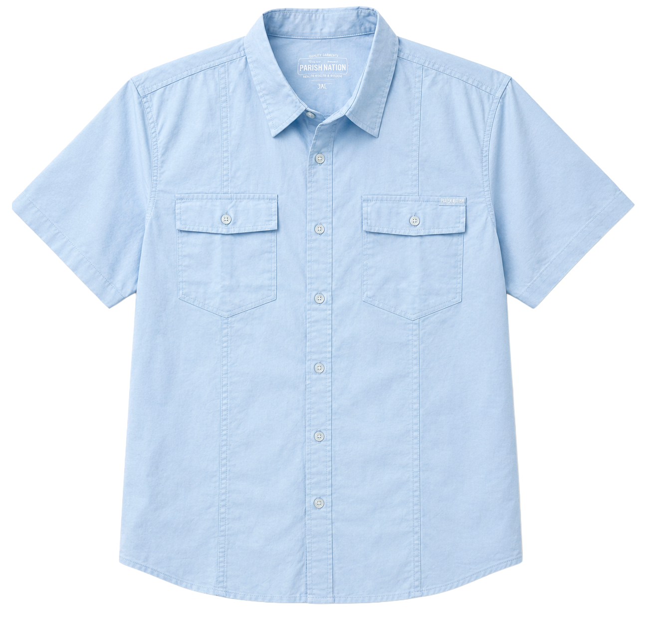 PARISH NATION S/S BUTTON-DOWN ICE BLUE - N05W2600