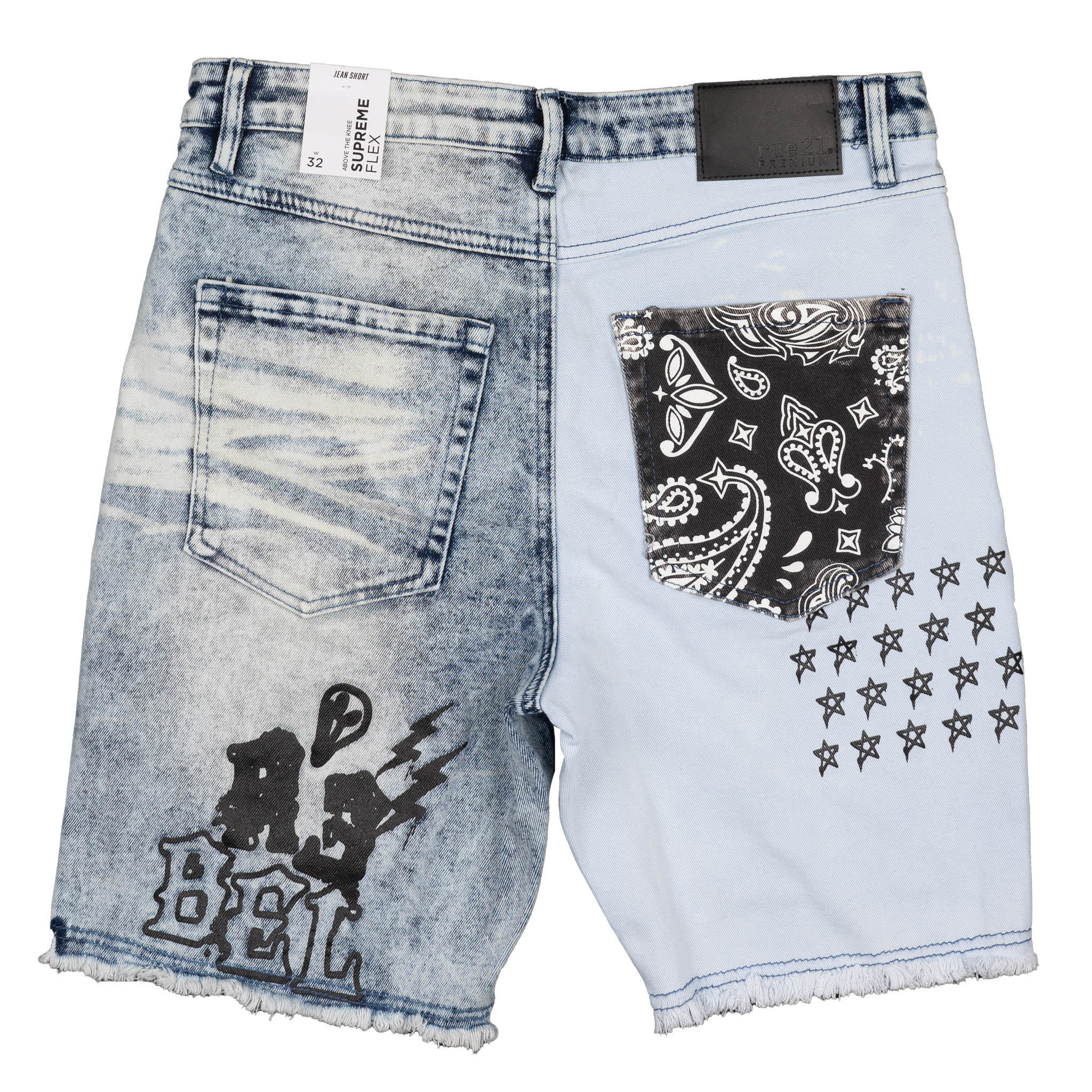 RUE21 DENIM PATCHWORK JEAN SHORTS BLUE - 521652 - Steal Deal