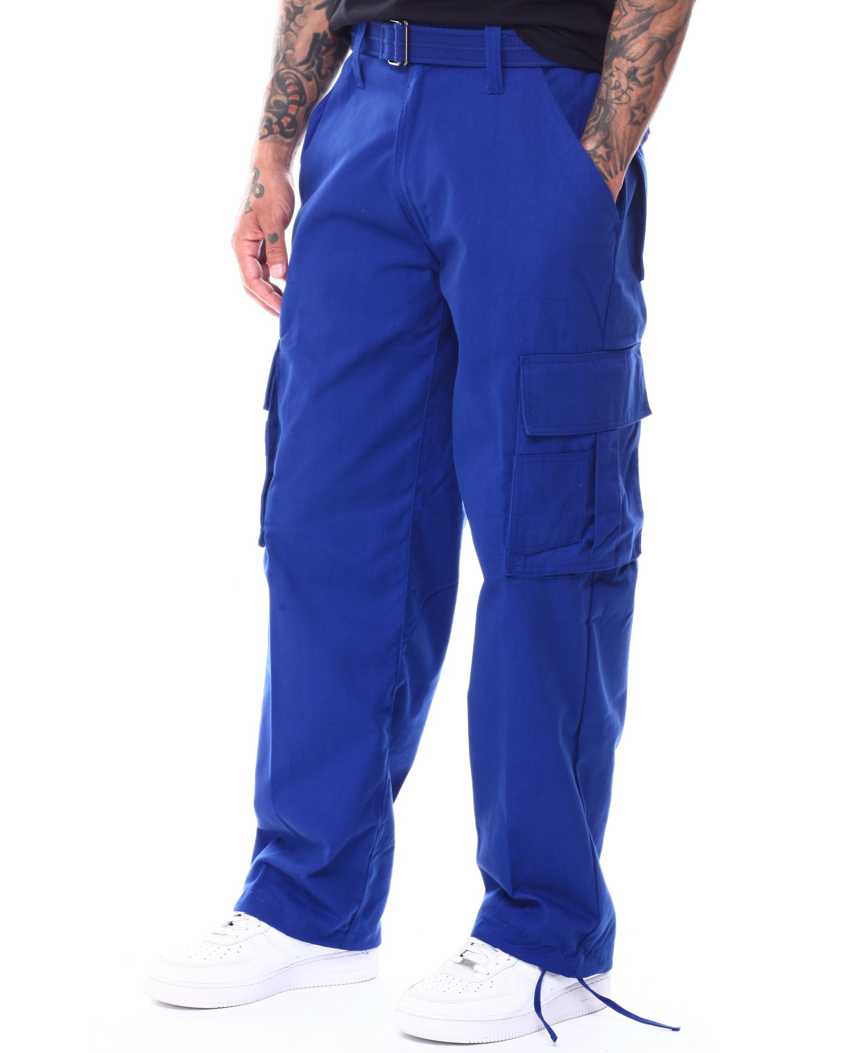 Wholesale Regal Wear Cargo Twill Pants With Belt - Royal for Sale
