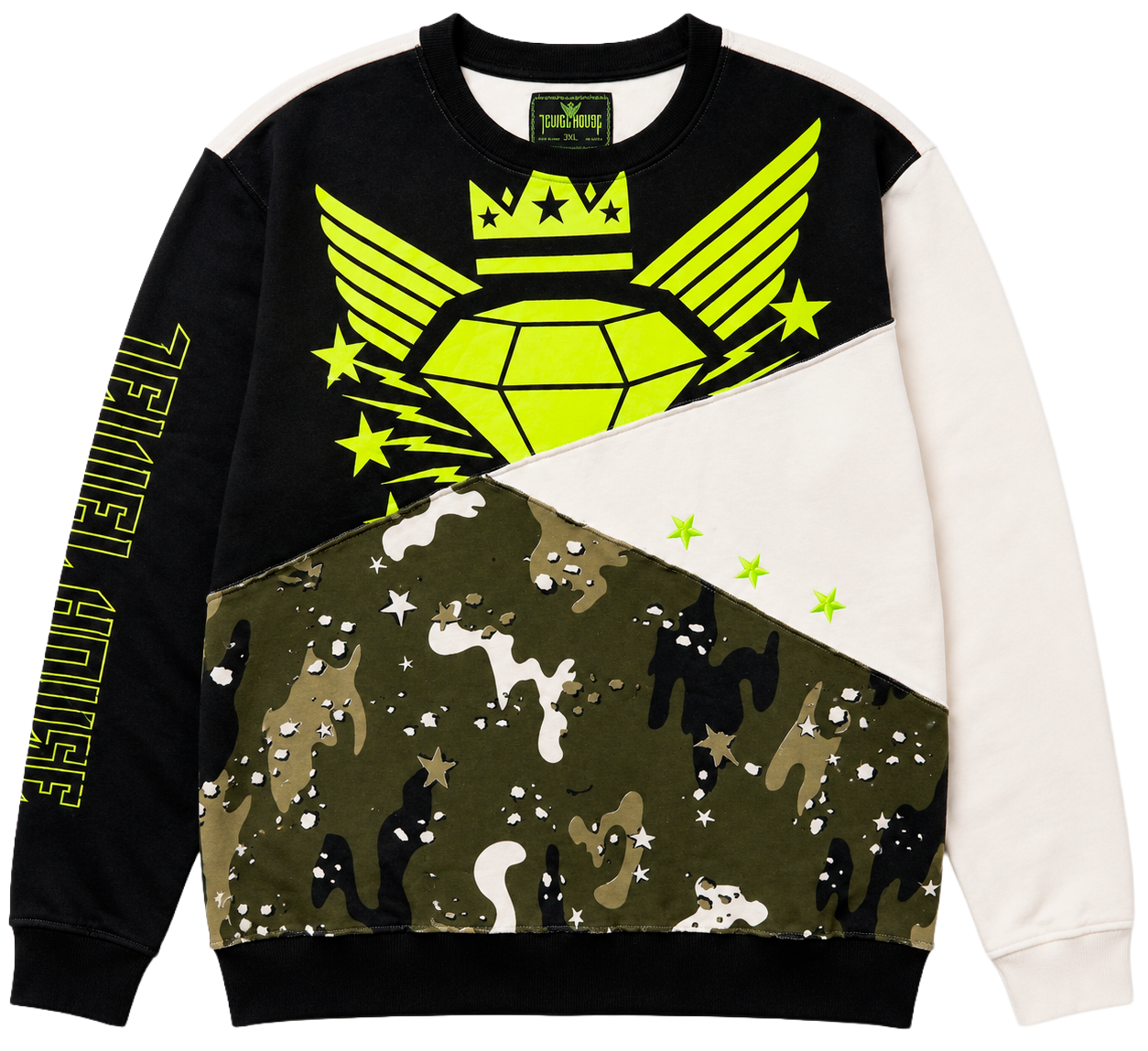 JEWEL HOUSE GRAPHIC CREWNECK CAMO PRINT - J07C1123