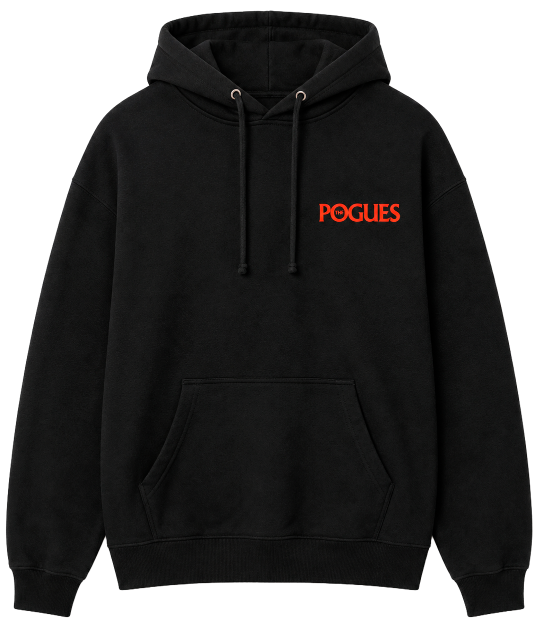 LICENSED MUSIC THE POGUES HOODIE BLACK - RED ROSES LOGO