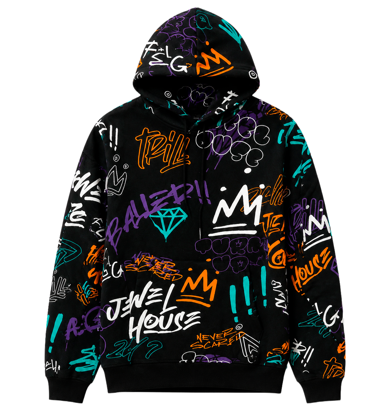 JEWEL HOUSE GRAPHIC HOODIE BLACK - J05H1191