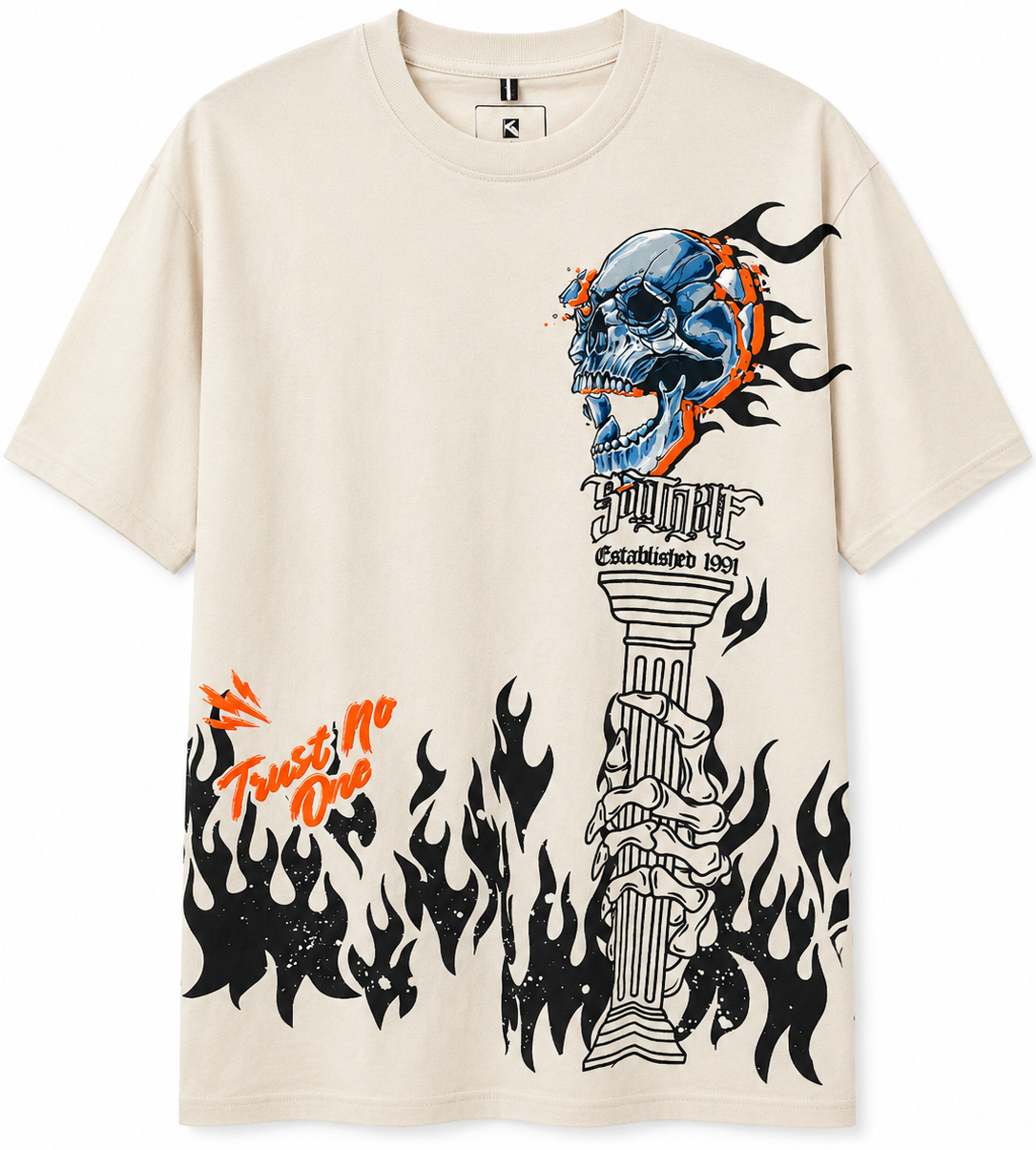 SOUTH POLE PREMIUM GRAPHIC T-SHIRT OYSTER - SM450133