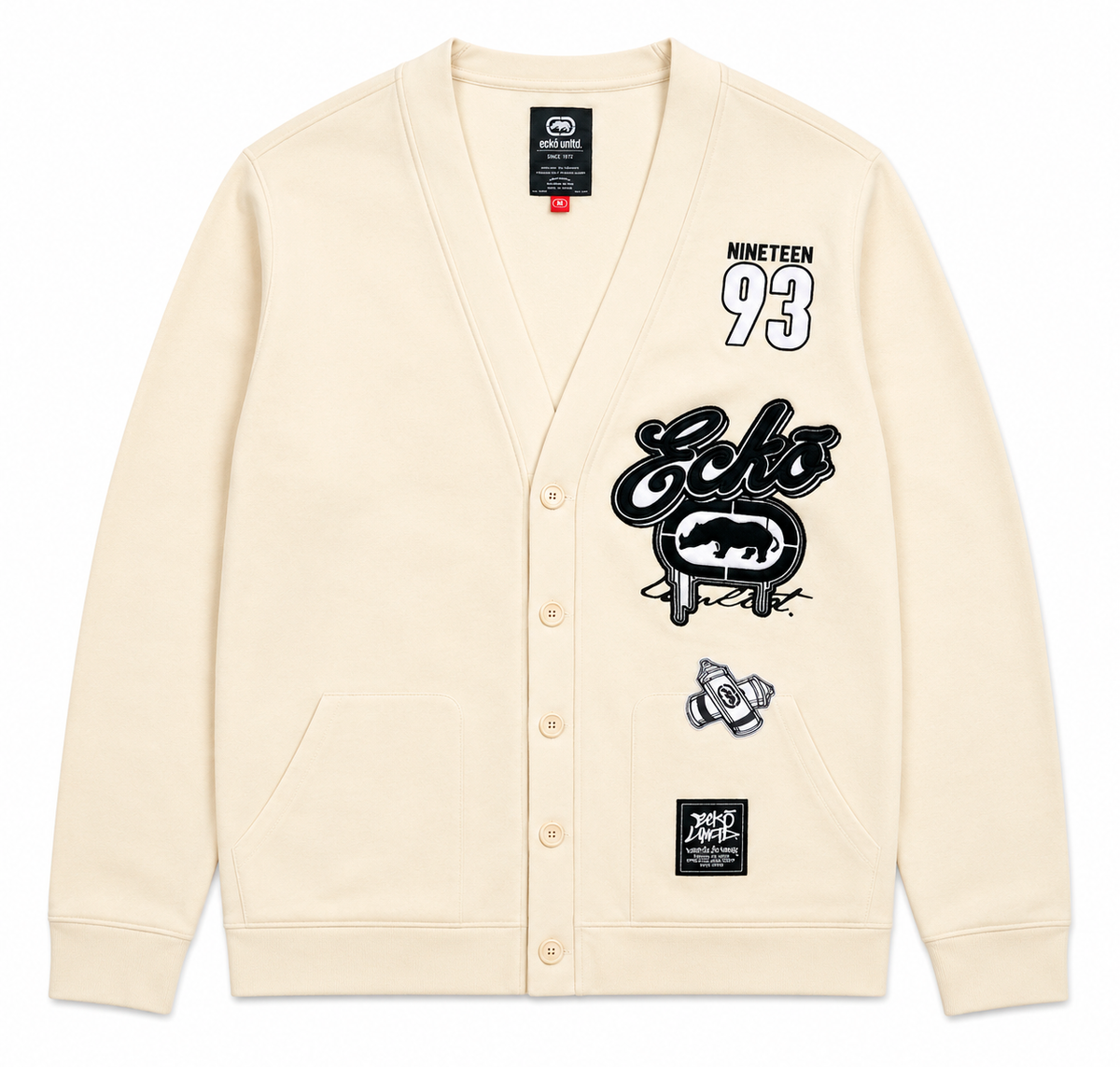 ECKO UNLTD PREMIUM CARDIGAN CHALK - EO15L432