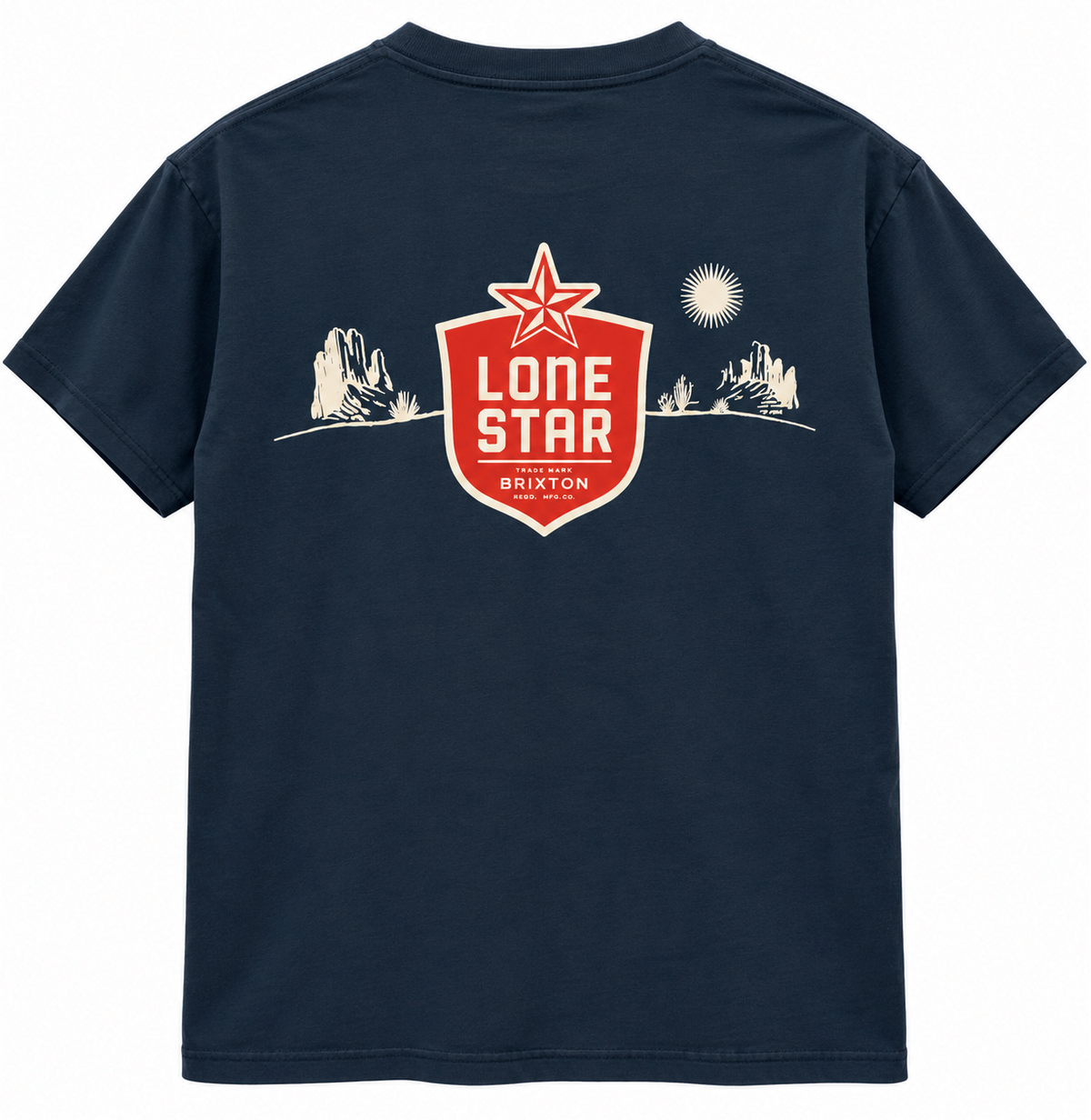LICENSED LONE STAR GRAPHIC T-SHIRT NAVY - BADGE