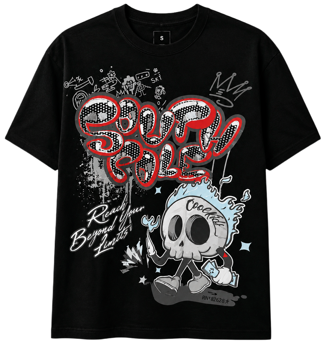 SOUTH POLE PREMIUM GRAPHIC T-SHIRT BLACK - SM450134