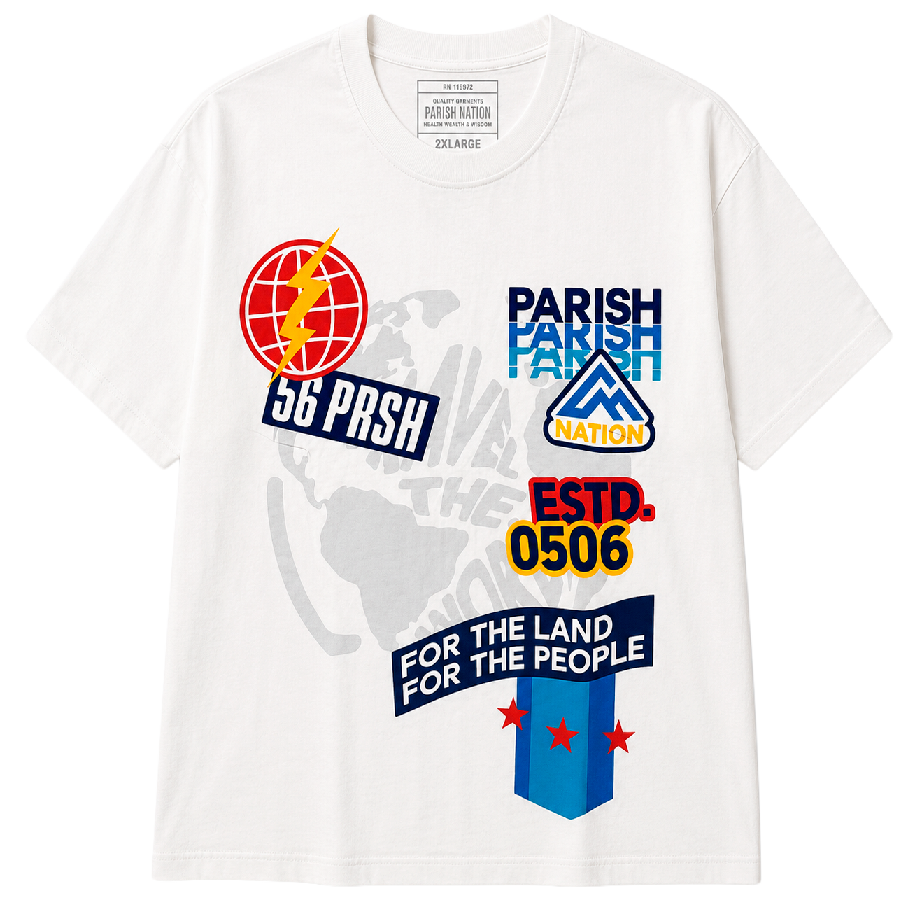PARISH NATION GRAPHIC T-SHIRT WHITE - N07C1080