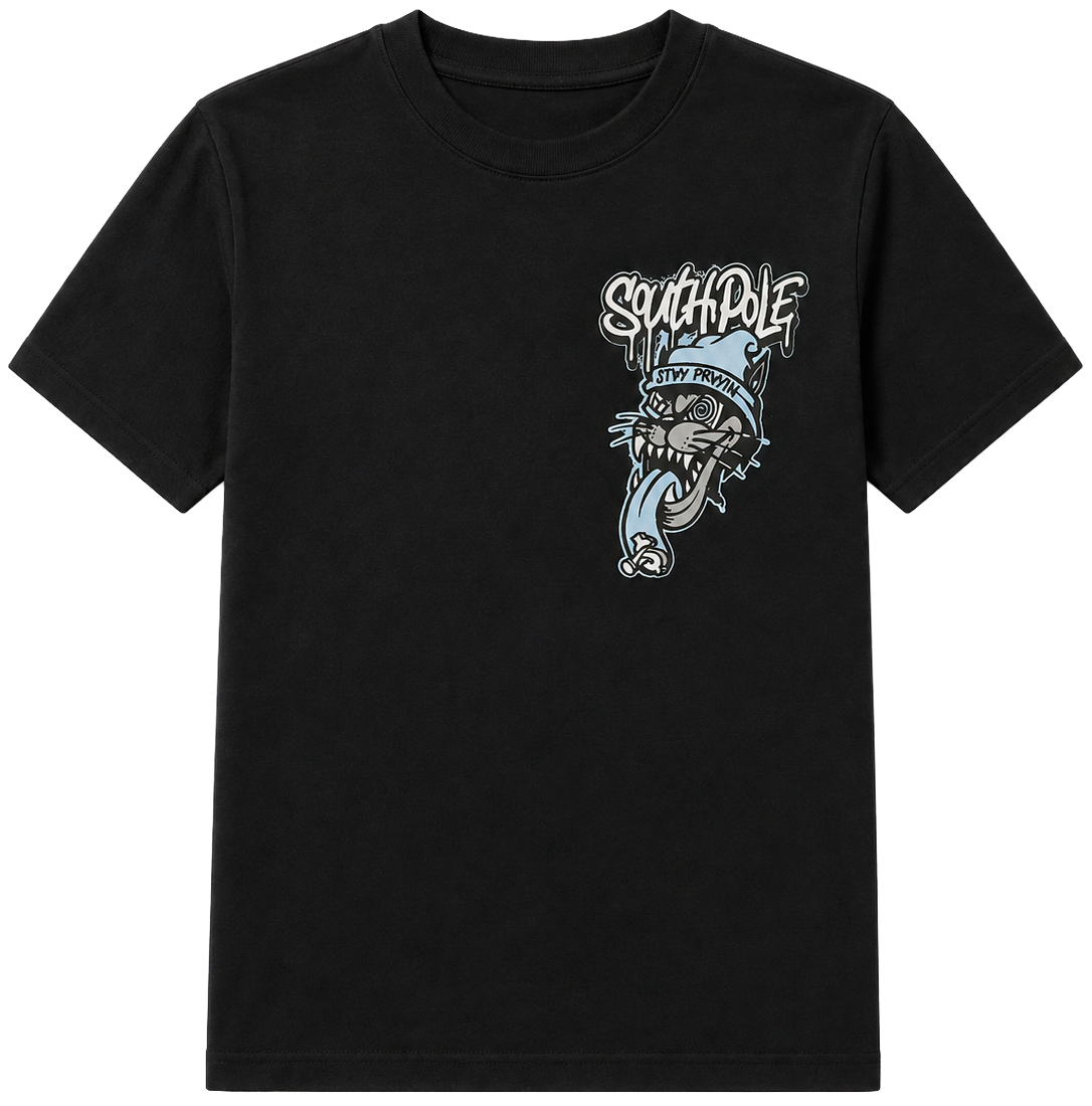 SOUTH POLE PREMIUM GRAPHIC T-SHIRT BLACK - SM450163