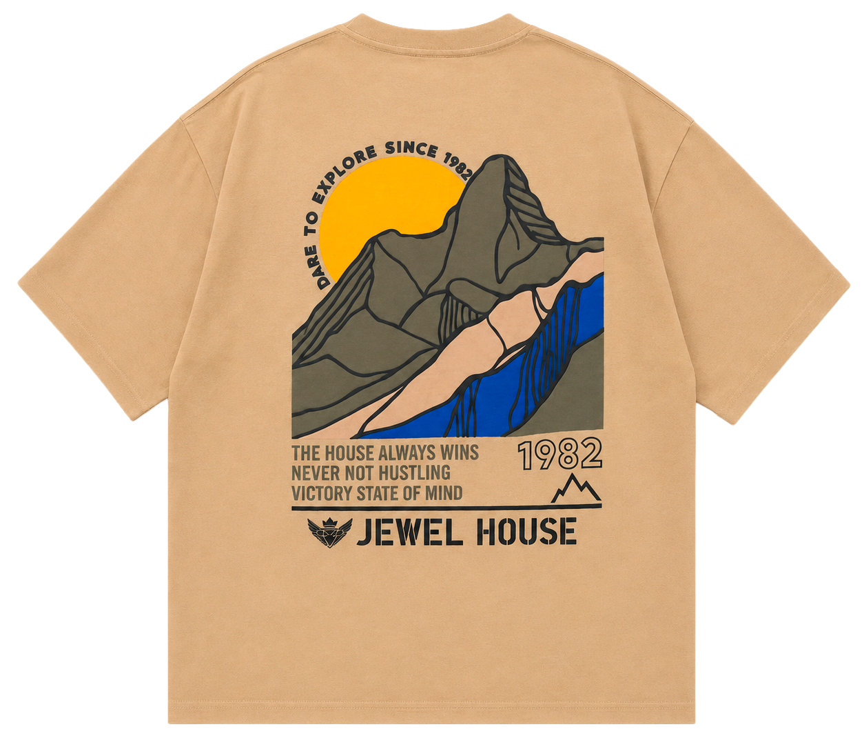 JEWEL HOUSE GRAPHIC T-SHIRT KHAKI - JH07C1265