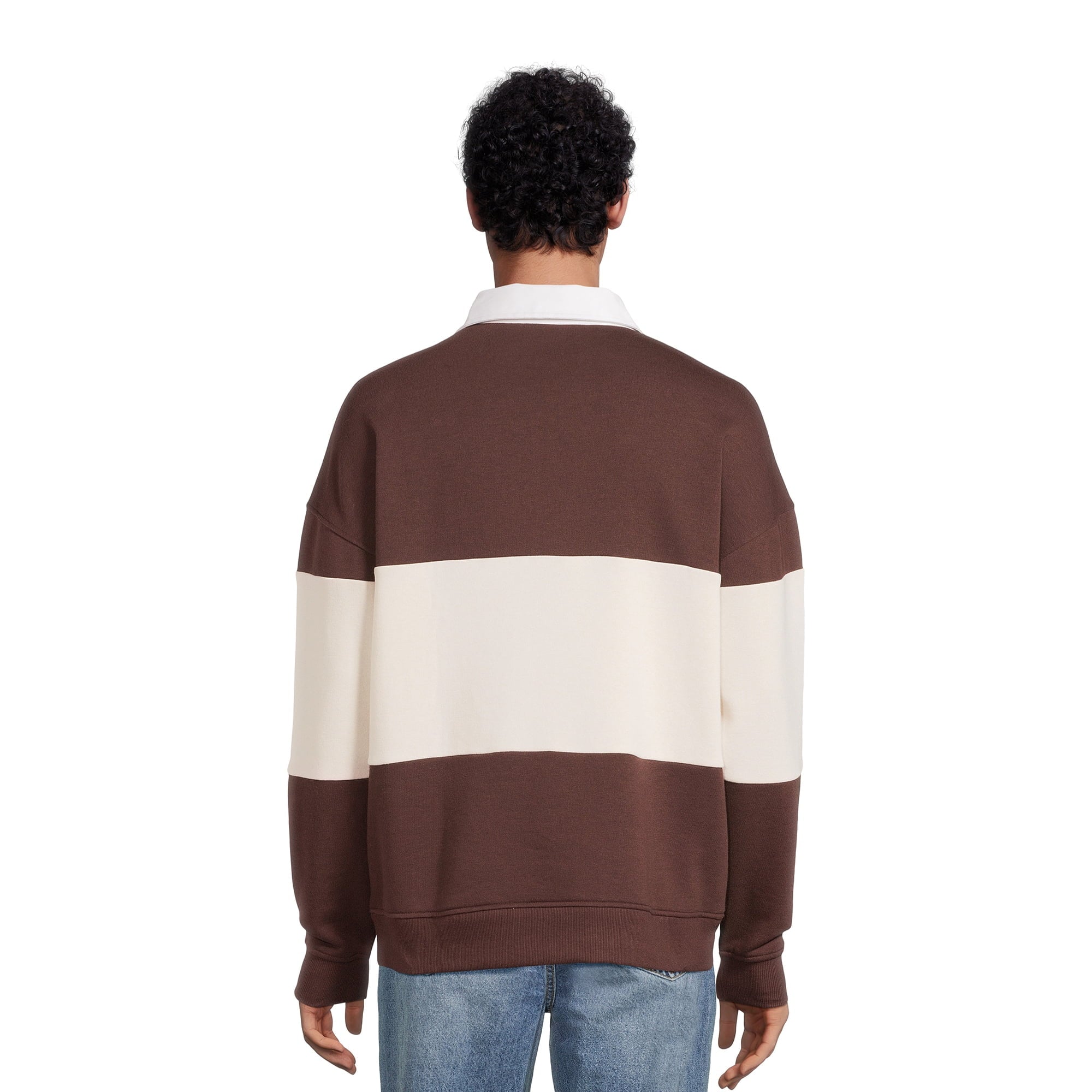 NO BOUNDARIES L/S POLO SWEATSHIRT DARK LATTE - NB14100095934