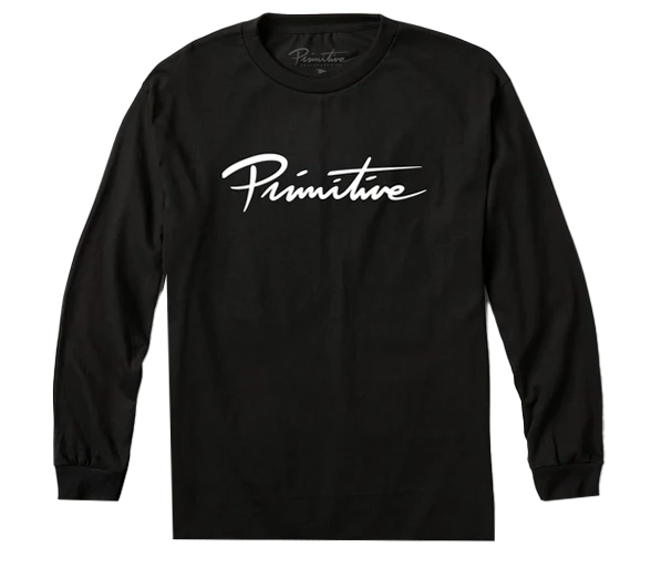 YOUTH PRIMITIVE NUEVO LONG SLEEVE BLACK - LOGO SCRIPT LSY