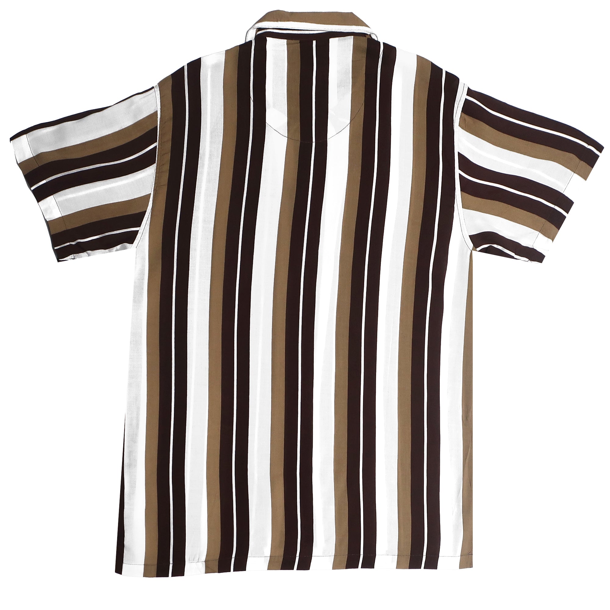 CONTENDER SHORT SLEEVE STRIPPED SHIRT - KHAKI