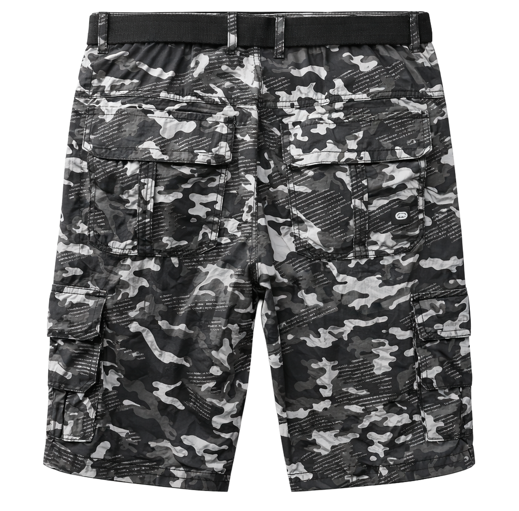 ECKO UNLTD BELTED CARGO SHORTS BLACK CAMO - EO10S11OM
