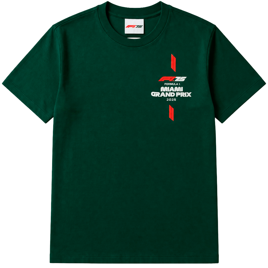 FORMULA 1 MIAMI T-SHIRT GREEN - STEERING - Steal Deal