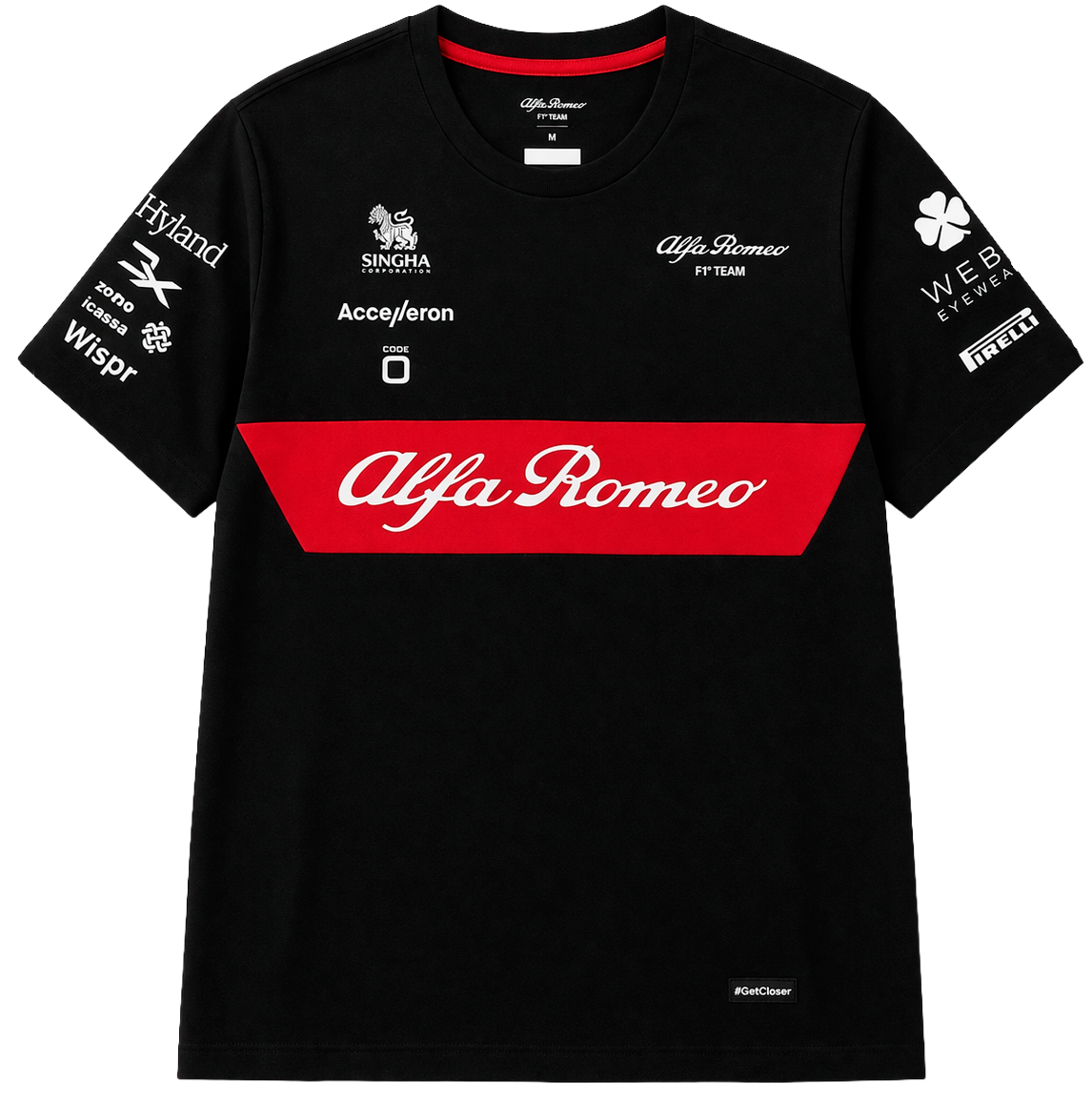 FORMULA 1 S/S RACING T-SHIRT BLACK/RED - ALFA RACE TEAM