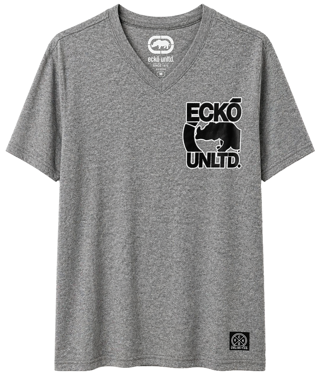 ECKO UNLTD S/S V-NECK T-SHIRT GREY MARLED - EO13K1376