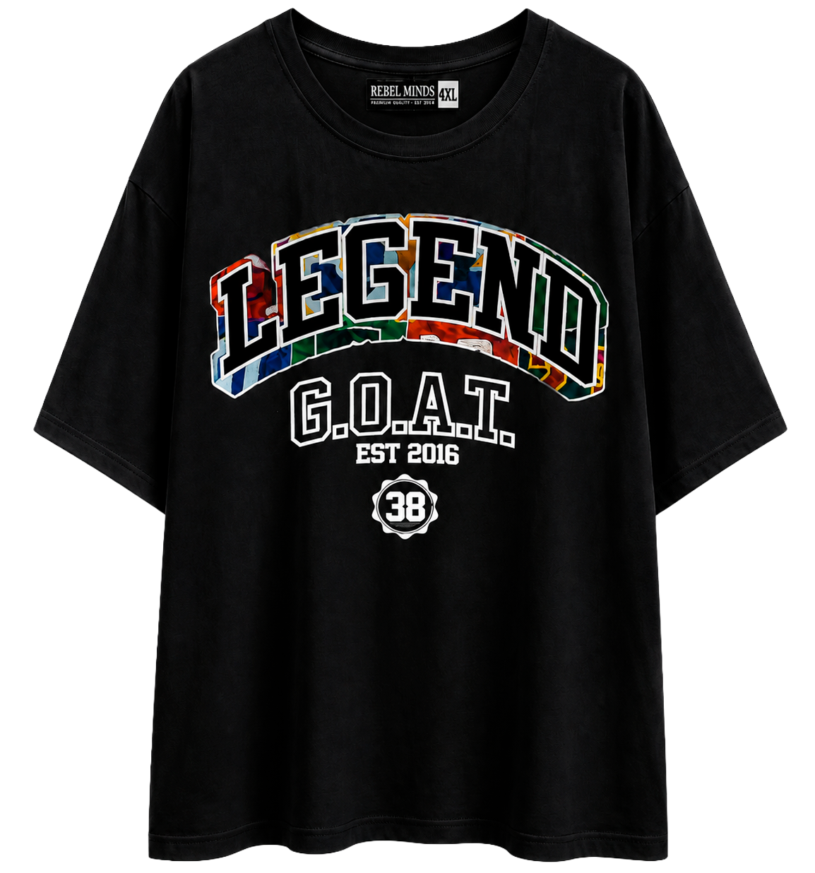 REBEL MINDS GRAPHIC T-SHIRT BLACK - 141-174T