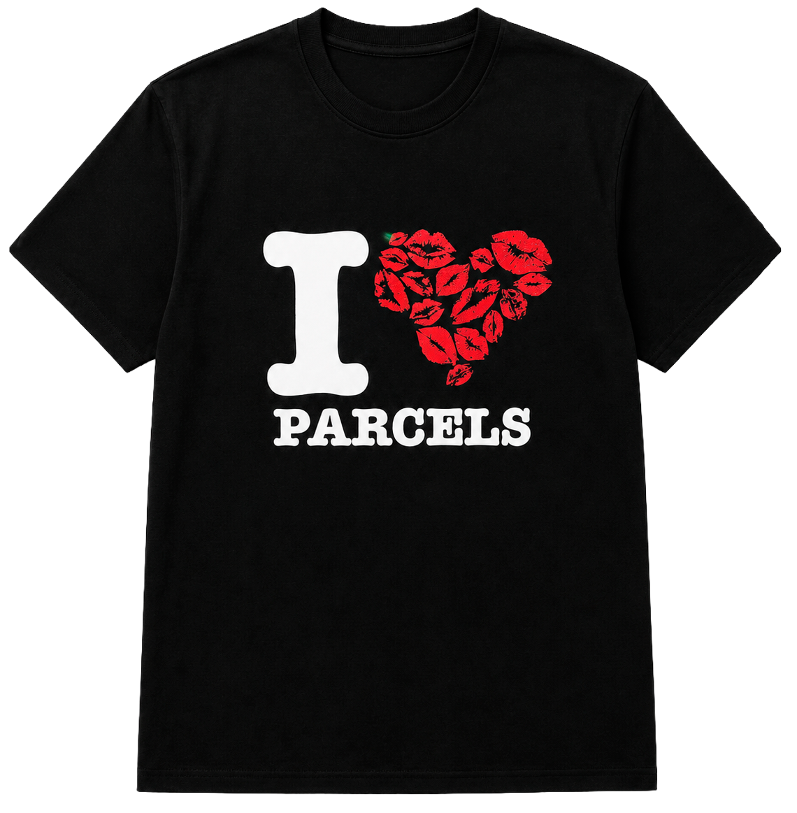 LICENSED MUSIC PARCELS T-SHIRT BLACK - I HEART PARCELS