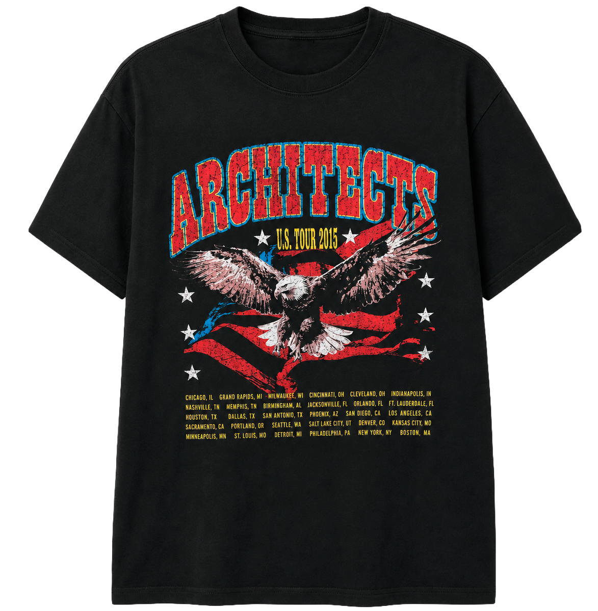 LICENSED MUSIC ARCHITECTS T-SHIRT BLACK - ALL AMERICAN