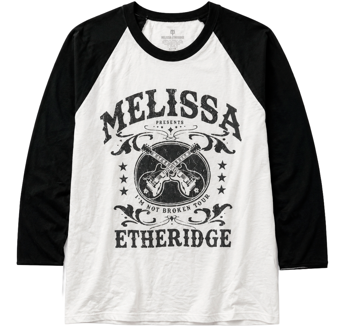 MELISSA ETHERIDGE RAGLAN SHIRT WHITE/BLACK - BROKEN TOUR