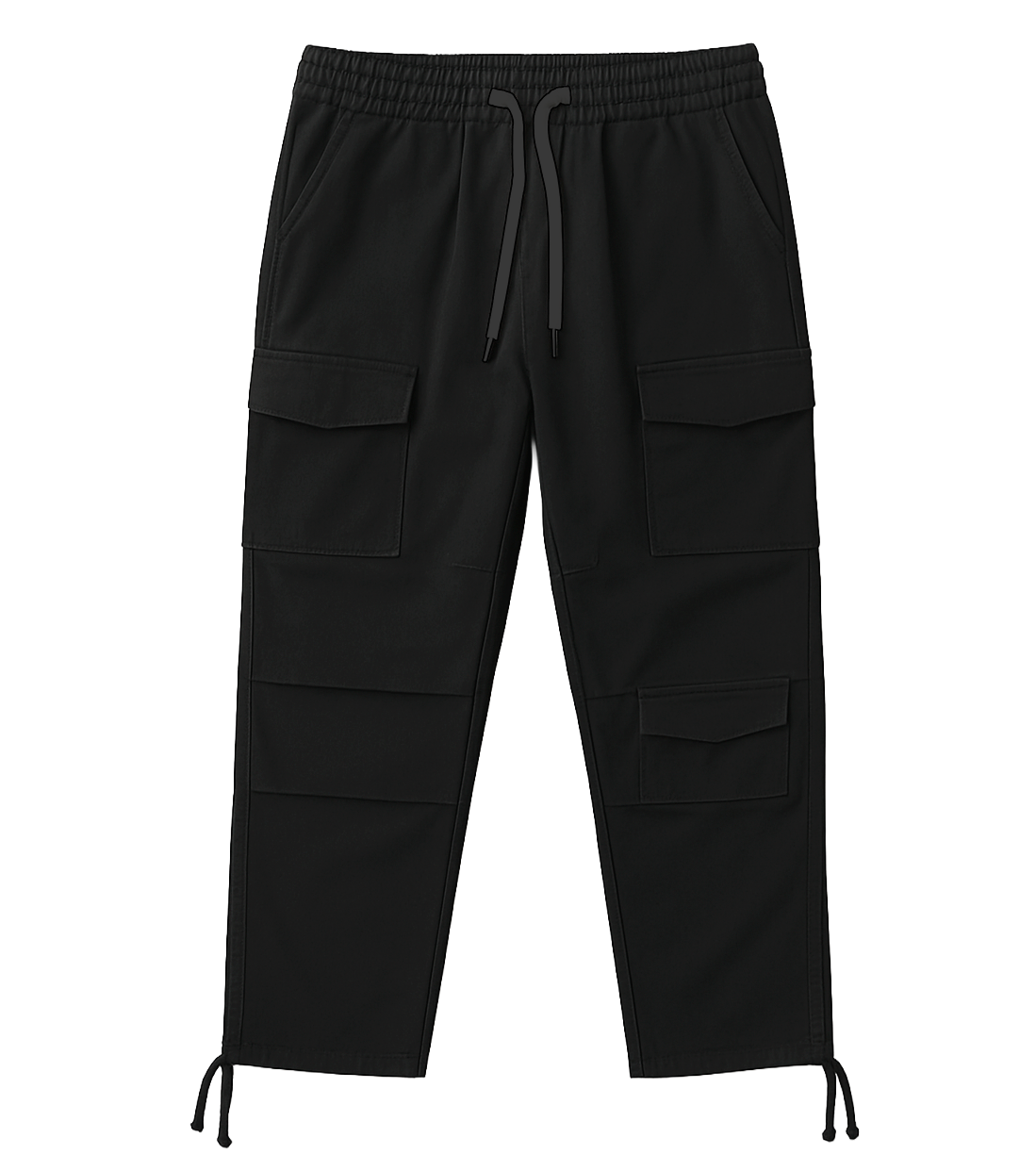 FIFTH LOOP RELAXED DENIM CARGO PANTS BLACK - FLP302