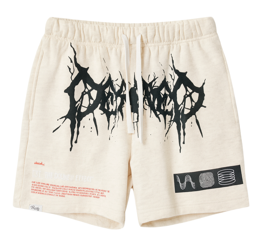 UNDERTD GRAPHIC SWEATS SHORTS OATMEAL - US5204