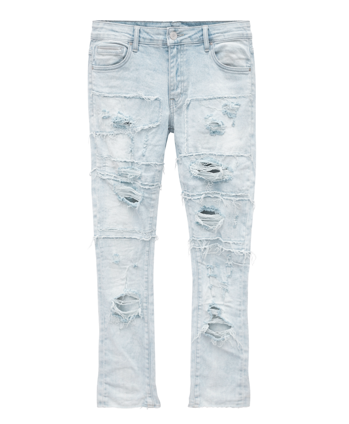 EMBELLISH STACKED FLAIR JEANS INDIGO BLEACH - EMBHOL124-033