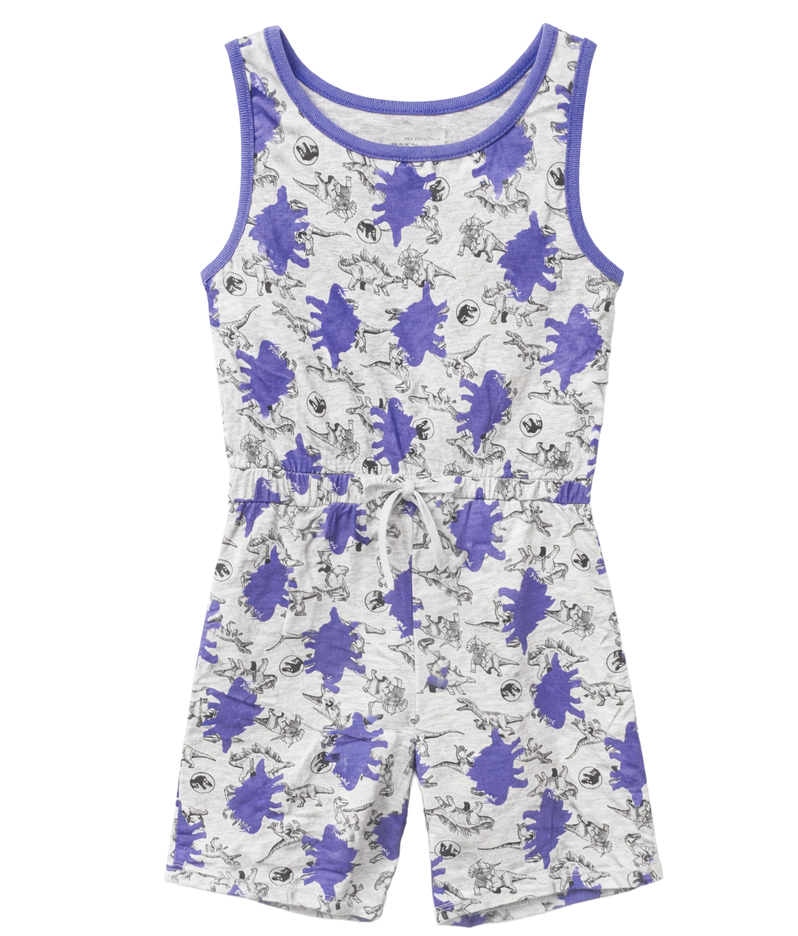 GIRLS LICENSED JURASSIC PARK JUMPSUIT GREY/ PURPLE - LCJMP25 / OP3179